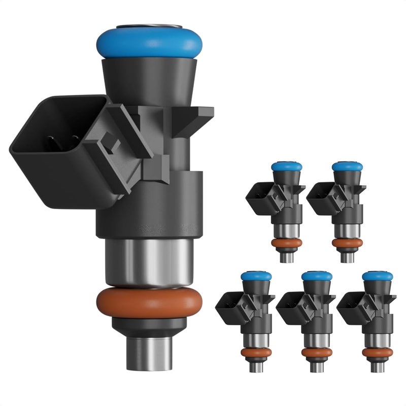 Blycorul 4 Holes Fuel Injectors 0280158233 Fit for 2011-2019 Chrysler 200 300, Dodge Challenger Charger Durango, Jeep Grand Cherokee Wrangler, Ram 1500 2500 3500 3.6L Replaces 05184085AC Set of 6 - Image 1